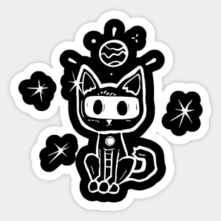 Space Kitty White Sticker